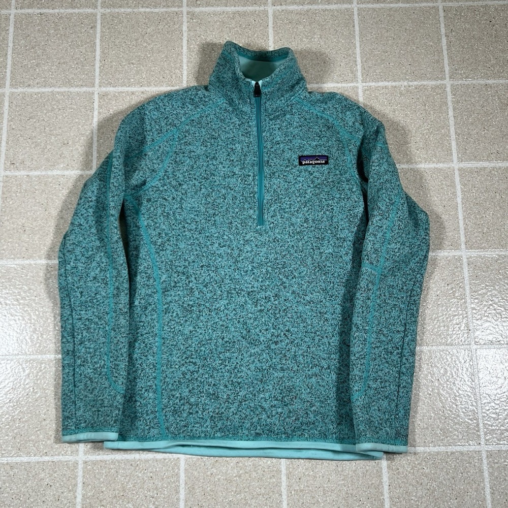 Patagonia Jacket Womens XS Green Teal Better Sweater 1/4 Zip Fleece Outdoor